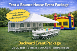 🎉 20x20 Tent & Bounce House Party Package